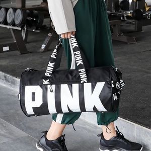 VS PINK Logo Waterproof Gym Duffle Bag